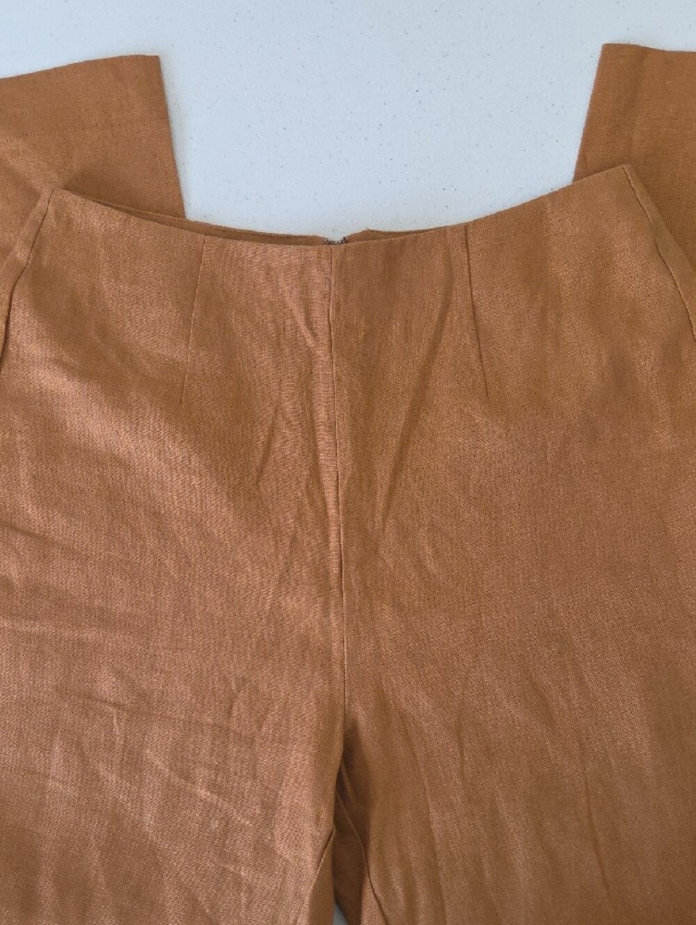 Reformation Woman's Linen Pants in Caramel Brown